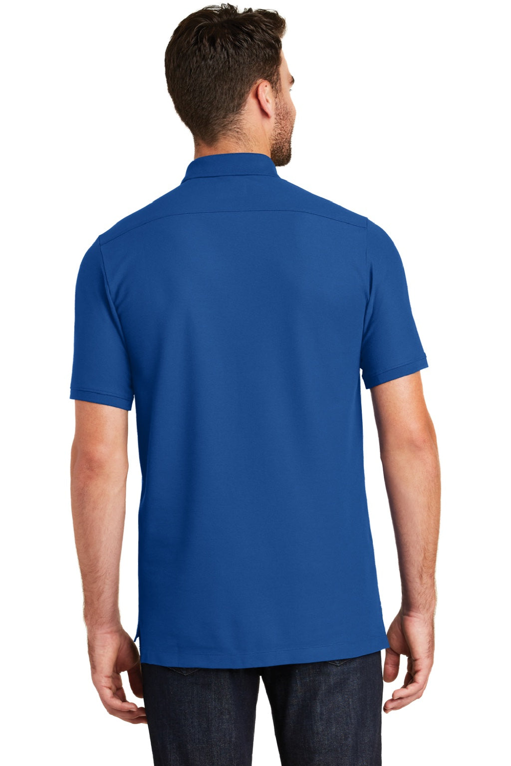 New Era NEA300 Mens Venue Home Plate Moisture Wicking Short Sleeve Polo Shirt Royal Blue Model Back