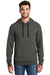 New Era NEA500 Mens Sueded French Terry Hooded Sweatshirt Hoodie w/ Pouch Pocket Graphite Grey Model Front