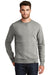 New Era NEA501 Mens Sueded French Terry Crewneck Sweatshirt Light Graphite Grey Twist Model Front