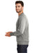 New Era NEA501 Mens Sueded French Terry Crewneck Sweatshirt Light Graphite Grey Twist Model Side