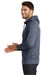 New Era NEA511 Mens Fleece Full Zip Hooded Sweatshirt Hoodie w/ Pockets Heather Navy Blue Model Side