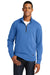 New Era NEA512 Mens Fleece 1/4 Zip Sweatshirt Heather Royal Blue Model Front