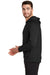 New Era NEA520 Mens Venue Fleece Moisture Wicking Hooded Sweatshirt Hoodie w/ Pockets Black Model Side