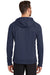 New Era NEA520 Mens Venue Fleece Moisture Wicking Hooded Sweatshirt Hoodie w/ Pockets Navy Blue Model Back