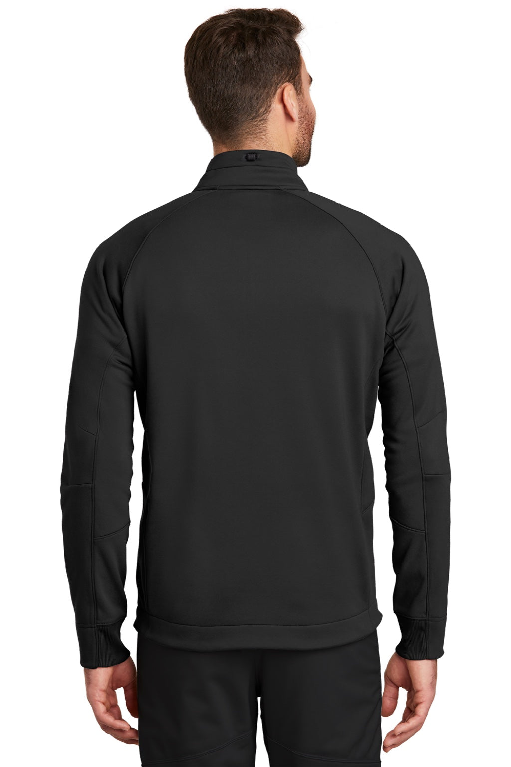 New Era NEA523 Mens Venue Moisture Wicking Fleece 1/4 Zip Sweatshirt w/ Pockets Black Model Back