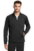 New Era NEA523 Mens Venue Moisture Wicking Fleece 1/4 Zip Sweatshirt w/ Pockets Black Model Front
