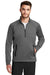 New Era NEA523 Mens Venue Moisture Wicking Fleece 1/4 Zip Sweatshirt w/ Pockets Graphite Grey Model Front