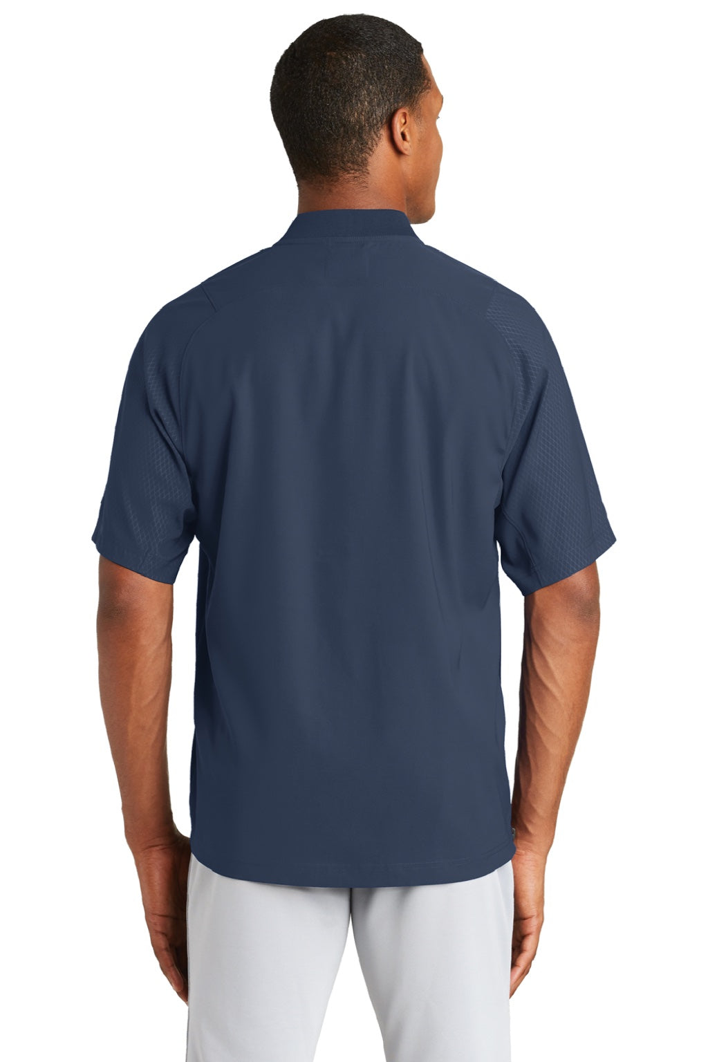 New Era NEA600 Mens Cage Wind & Water Resistant 1/4 Zip Jacket Navy Blue Model Back