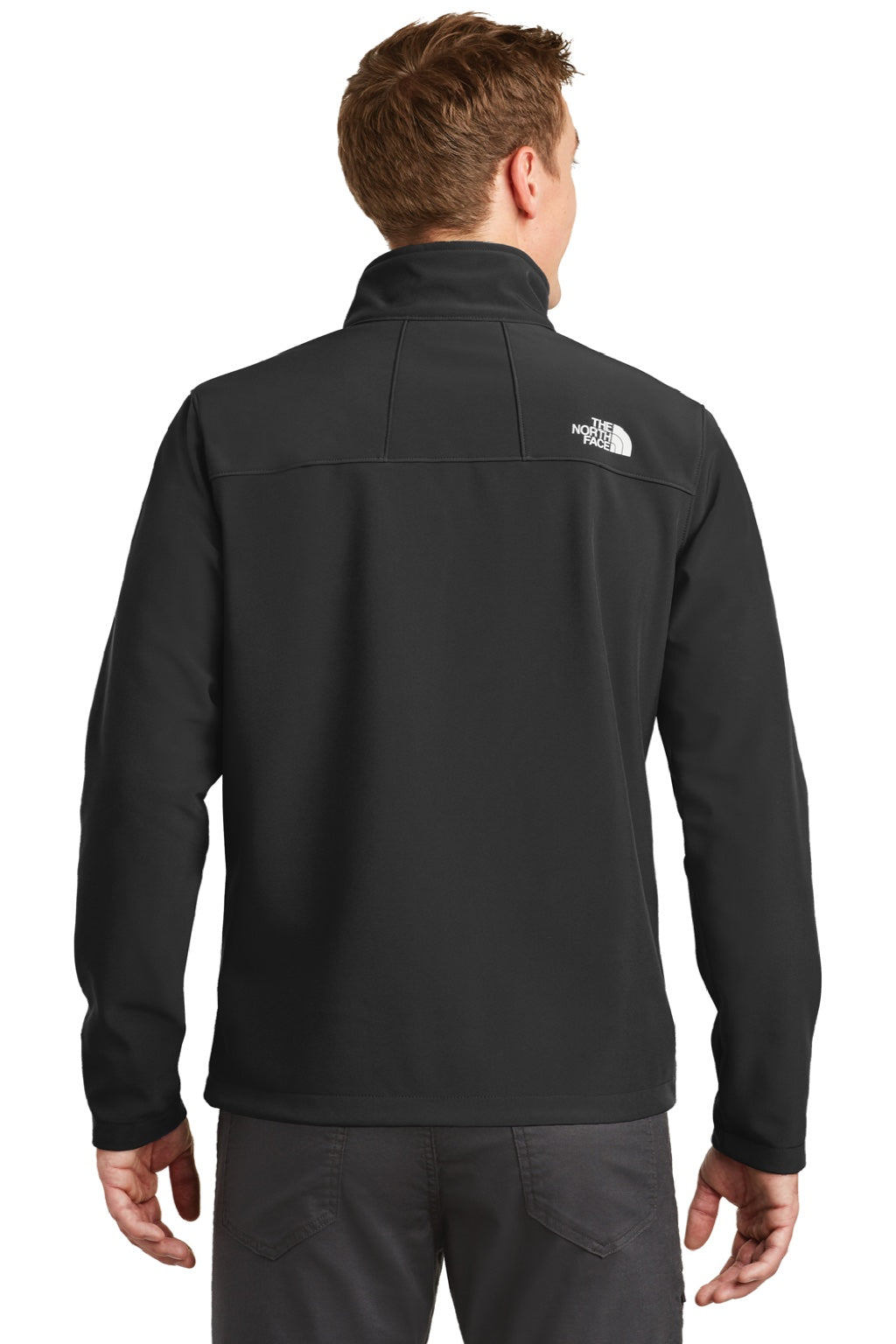 The North Face NF0A3LGT Mens Apex Barrier Wind & Water Resistant Full Zip Jacket Black Model Back