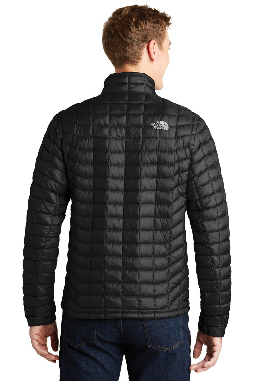The North Face NF0A3LH2 Mens ThermoBall Trekker Water Resistant Full Zip Jacket Black Model Back