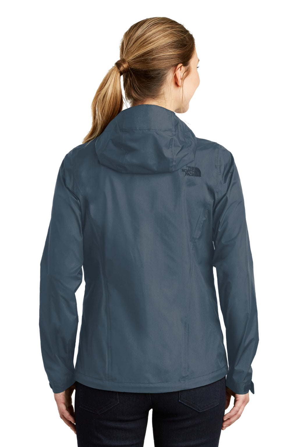 The North Face NF0A3LH5 Womens DryVent Windproof & Waterproof Full Zip Hooded Jacket Shady Blue Model Back