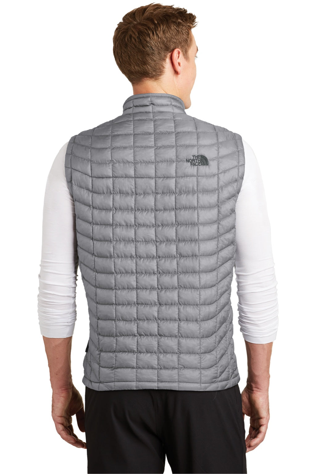 The North Face NF0A3LHD Mens ThermoBall Trekker Water Resistant Full Zip Vest Mid Grey Model Back