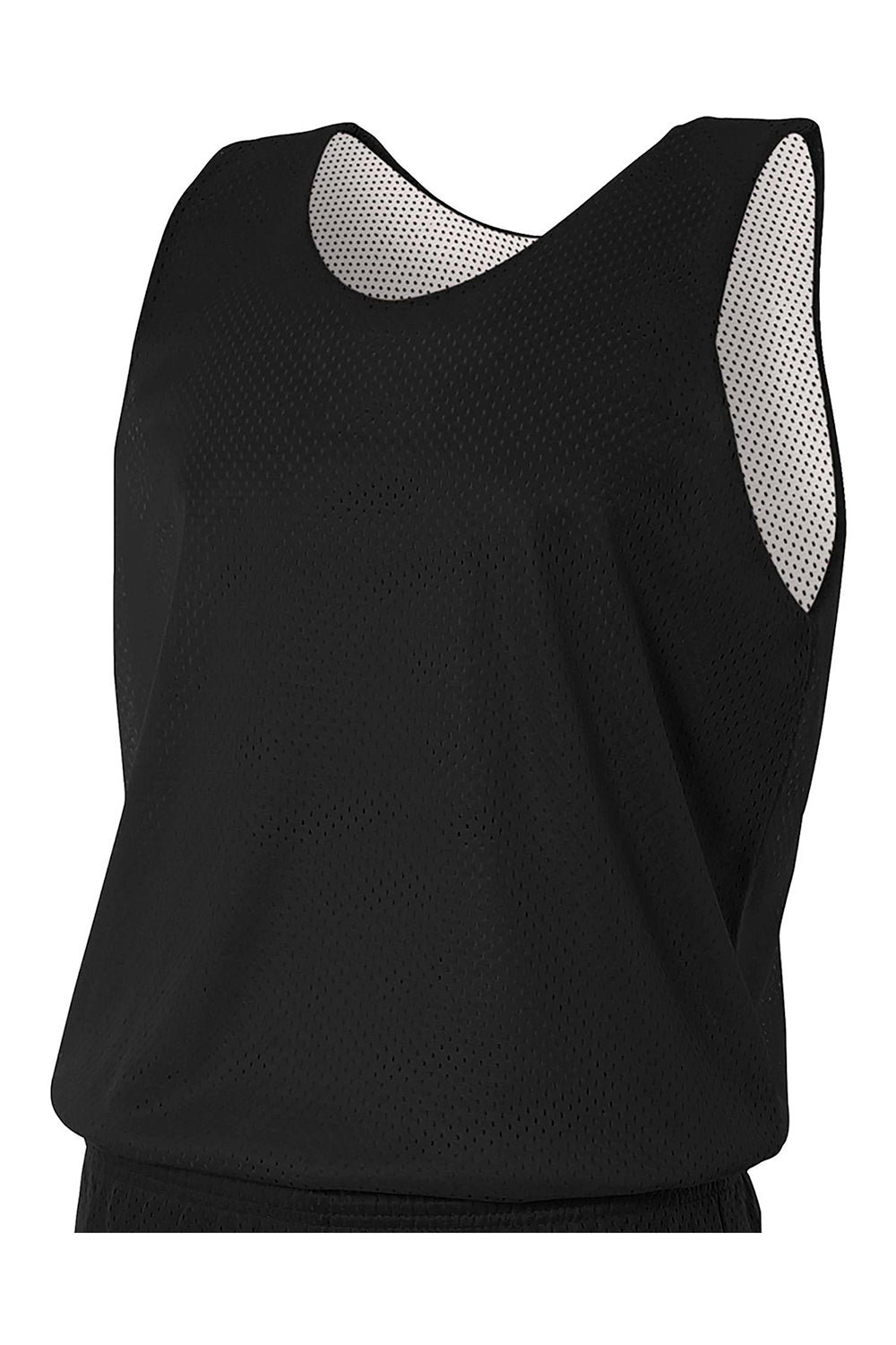 A4 NF1270 Mens Reversible Mesh Moisture Wicking Tank Top Black Flat Front