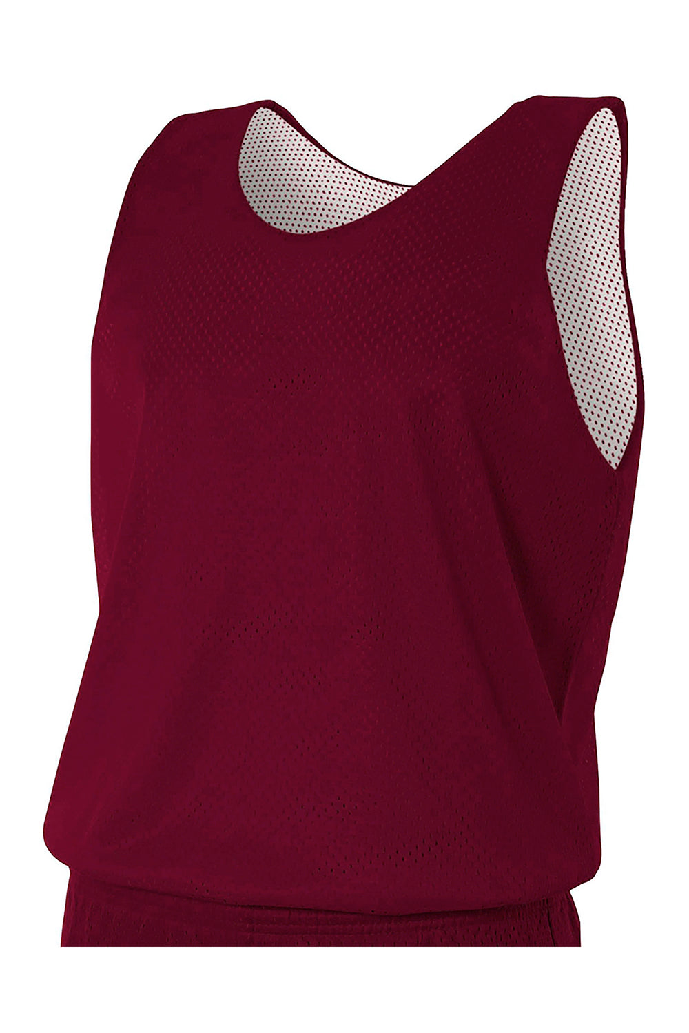 A4 NF1270 Mens Reversible Mesh Moisture Wicking Tank Top Maroon Flat Front