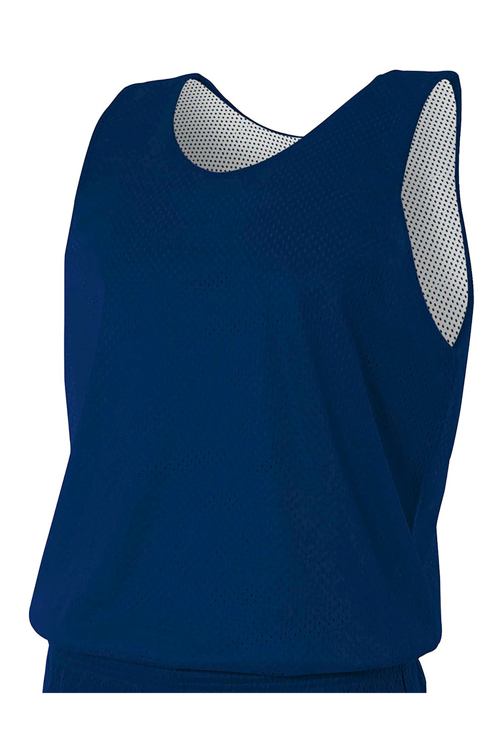 A4 NF1270 Mens Reversible Mesh Moisture Wicking Tank Top Navy Blue Flat Front