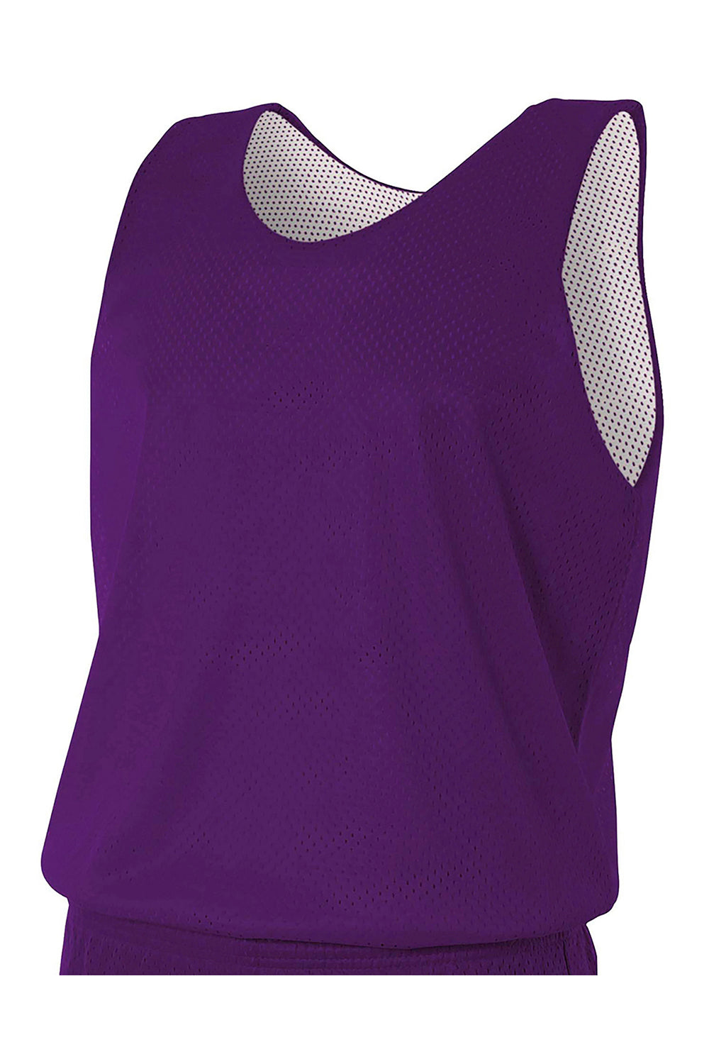 A4 NF1270 Mens Reversible Mesh Moisture Wicking Tank Top Purple Flat Front