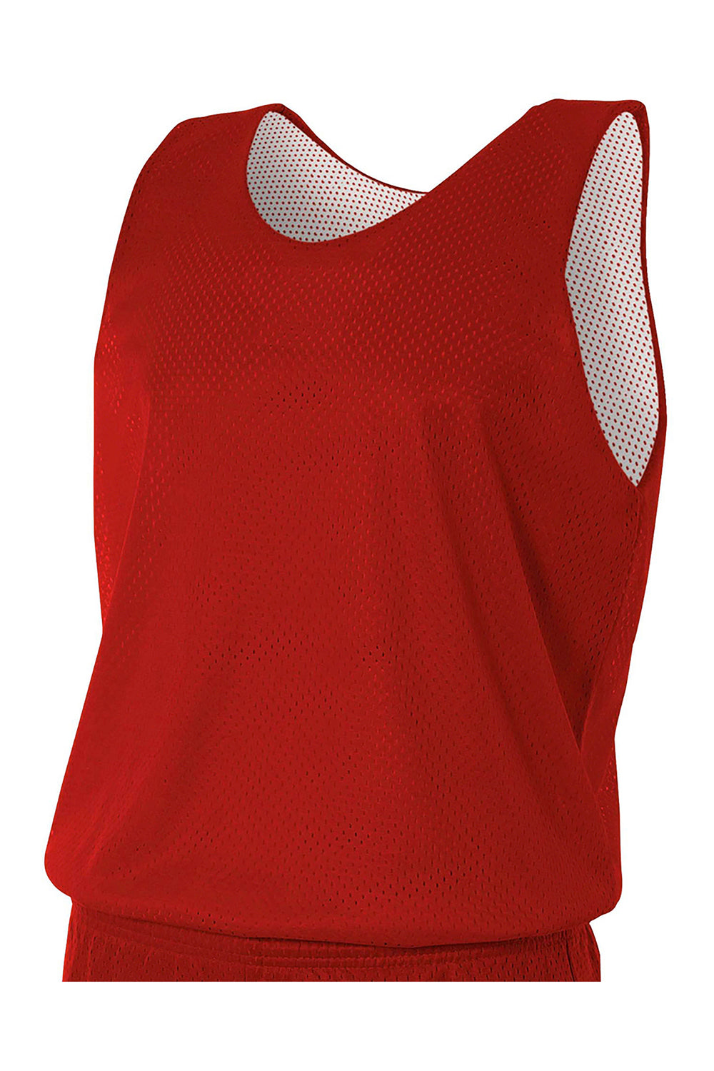 A4 NF1270 Mens Reversible Mesh Moisture Wicking Tank Top Scarlet Red Flat Front