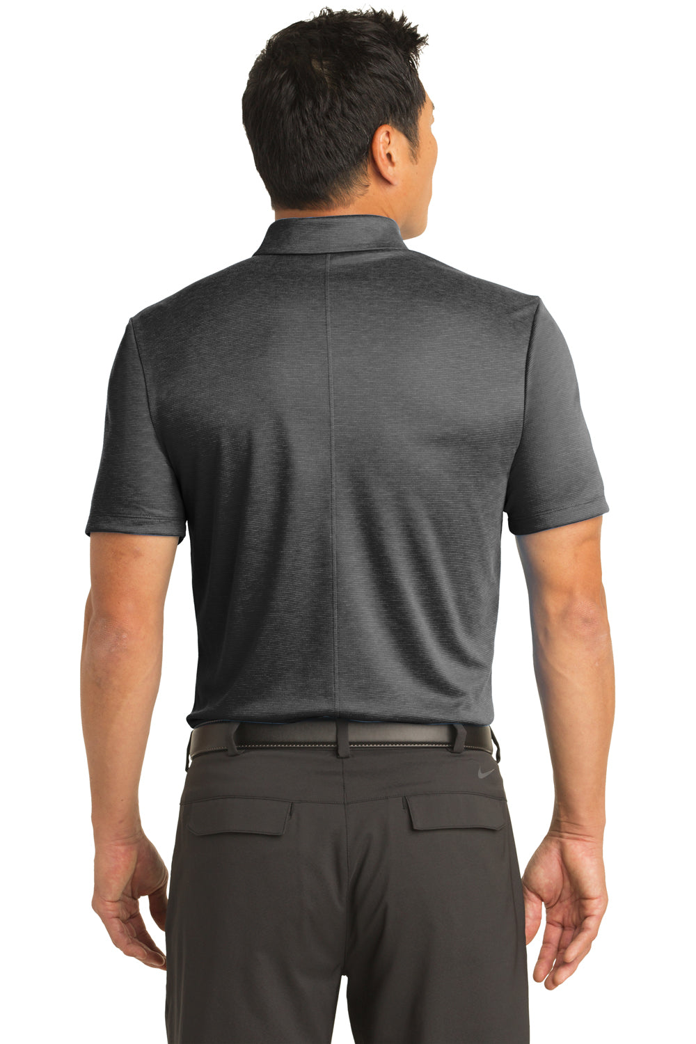 Nike NKAA1854 Mens Prime Dri-Fit Moisture Wicking Short Sleeve Polo Shirt Black Model Back
