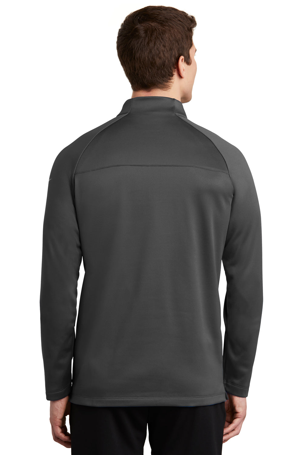 Nike NKAH6254 Mens Therma-Fit Moisture Wicking Fleece 1/4 Zip Sweatshirt Anthracite Grey Model Back