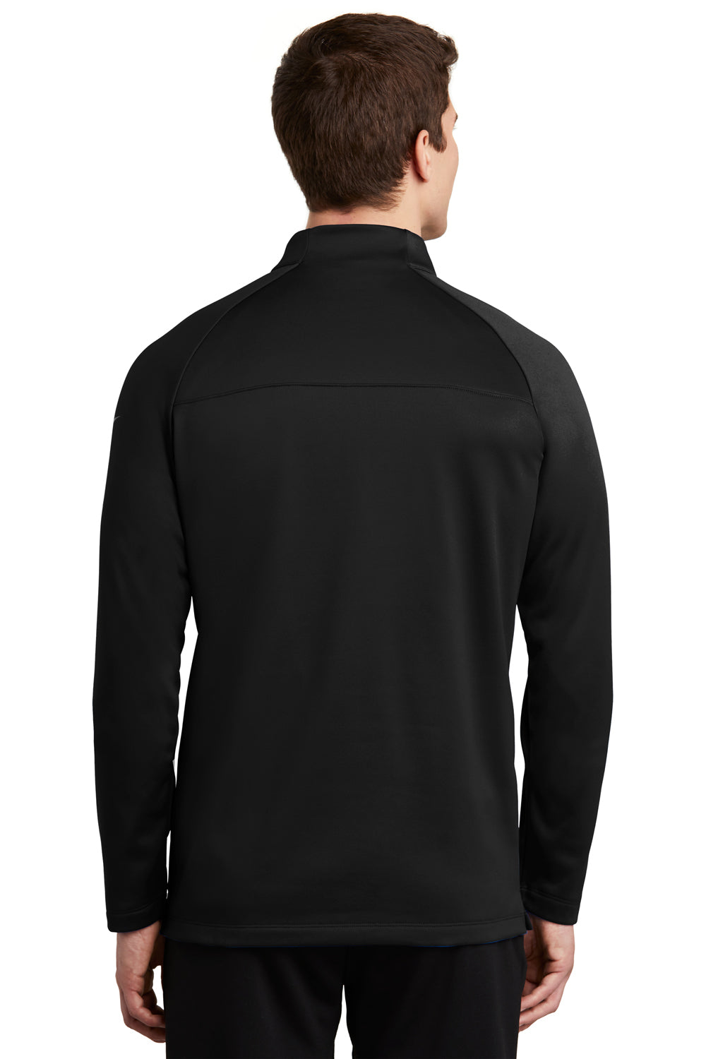 Nike NKAH6254 Mens Therma-Fit Moisture Wicking Fleece 1/4 Zip Sweatshirt Black Model Back
