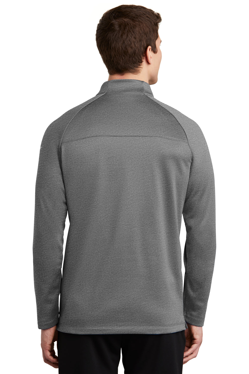 Nike NKAH6254 Mens Therma-Fit Moisture Wicking Fleece 1/4 Zip Sweatshirt Heather Grey Model Back
