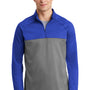 Nike Mens Therma-Fit Moisture Wicking Fleece 1/4 Zip Sweatshirt - Game Royal Blue/Heather Grey