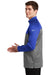 Nike NKAH6254 Mens Therma-Fit Moisture Wicking Fleece 1/4 Zip Sweatshirt Game Royal Blue/Heather Grey Model Side