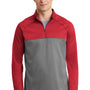 Nike Mens Therma-Fit Moisture Wicking Fleece 1/4 Zip Sweatshirt - Gym Red/Heather Grey
