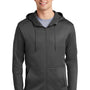 Nike Mens Therma-Fit Moisture Wicking Fleece Full Zip Hooded Sweatshirt Hoodie - Anthracite Grey