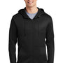 Nike Mens Therma-Fit Moisture Wicking Fleece Full Zip Hooded Sweatshirt Hoodie - Black