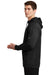 Nike NKAH6259 Mens Therma-Fit Moisture Wicking Fleece Full Zip Hooded Sweatshirt Hoodie Black Model Side