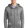 Nike Mens Therma-Fit Moisture Wicking Fleece Full Zip Hooded Sweatshirt Hoodie - Heather Dark Grey
