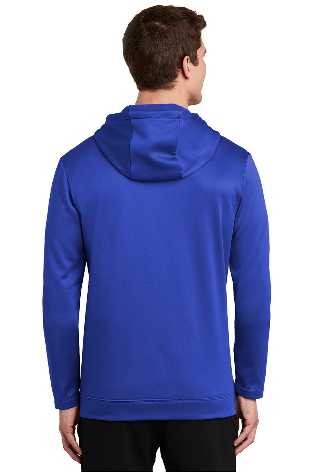 Nike NKAH6259 Mens Therma-Fit Moisture Wicking Fleece Full Zip Hooded Sweatshirt Hoodie w/ Pockets Game Royal Blue Model Back
