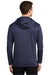 Nike NKAH6259 Mens Therma-Fit Moisture Wicking Fleece Full Zip Hooded Sweatshirt Hoodie w/ Pockets Midnight Navy Blue Model Back