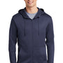 Nike Mens Therma-Fit Moisture Wicking Fleece Full Zip Hooded Sweatshirt Hoodie - Midnight Navy Blue