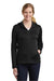 Nike NKAH6264 Womens Therma-Fit Moisture Wicking Fleece Full Zip Hooded Sweatshirt Hoodie w/ Pockets Black Model Front