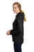 Nike NKAH6264 Womens Therma-Fit Moisture Wicking Fleece Full Zip Hooded Sweatshirt Hoodie w/ Pockets Black Model Side