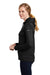 Nike NKAH6264 Womens Therma-Fit Moisture Wicking Fleece Full Zip Hooded Sweatshirt Hoodie Black Model Side