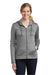 Nike NKAH6264 Womens Therma-Fit Moisture Wicking Fleece Full Zip Hooded Sweatshirt Hoodie w/ Pockets Heather Dark Grey Model Front