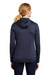 Nike NKAH6264 Womens Therma-Fit Moisture Wicking Fleece Full Zip Hooded Sweatshirt Hoodie w/ Pockets Midnight Navy Blue Model Back