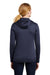 Nike NKAH6264 Womens Therma-Fit Moisture Wicking Fleece Full Zip Hooded Sweatshirt Hoodie Midnight Navy Blue Model Back