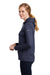 Nike NKAH6264 Womens Therma-Fit Moisture Wicking Fleece Full Zip Hooded Sweatshirt Hoodie Midnight Navy Blue Model Side