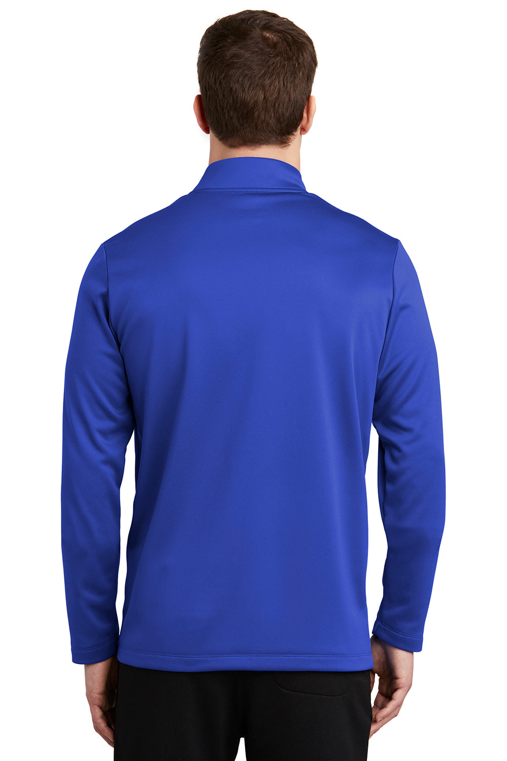 Nike NKAH6418 Mens Therma-Fit Moisture Wicking Fleece Full Zip Sweatshirt Game Royal Blue Model Back