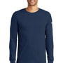 Nike Mens Dri-Fit Moisture Wicking Long Sleeve Crewneck T-Shirt - College Navy Blue