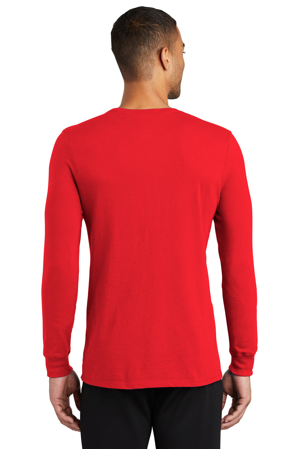 Nike NKBQ5230 Mens Dri-Fit Moisture Wicking Long Sleeve Crewneck T-Shirt University Red Model Back