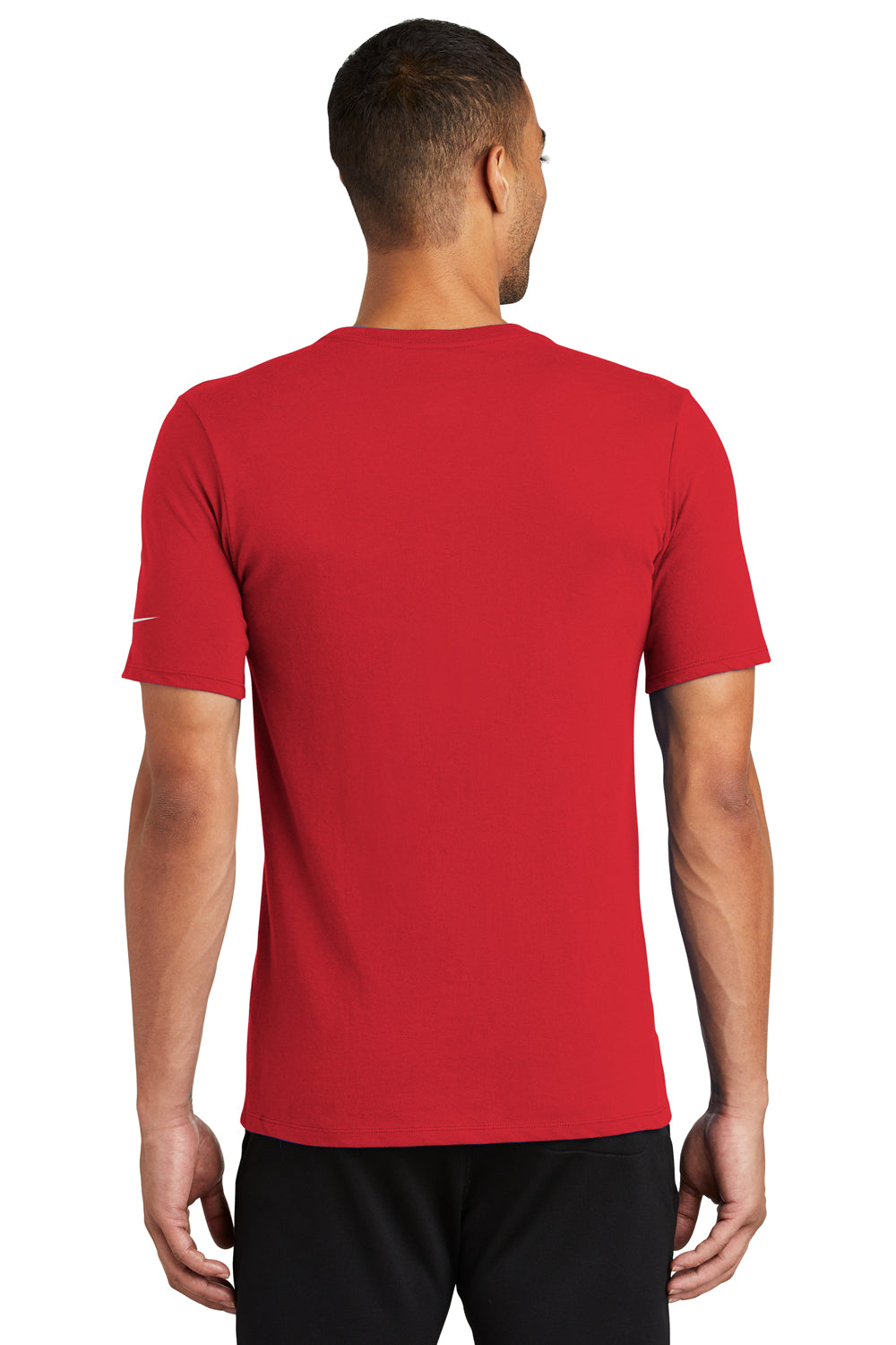 Nike NKBQ5231 Mens Dri-Fit Moisture Wicking Short Sleeve Crewneck T-Shirt Gym Red Model Back