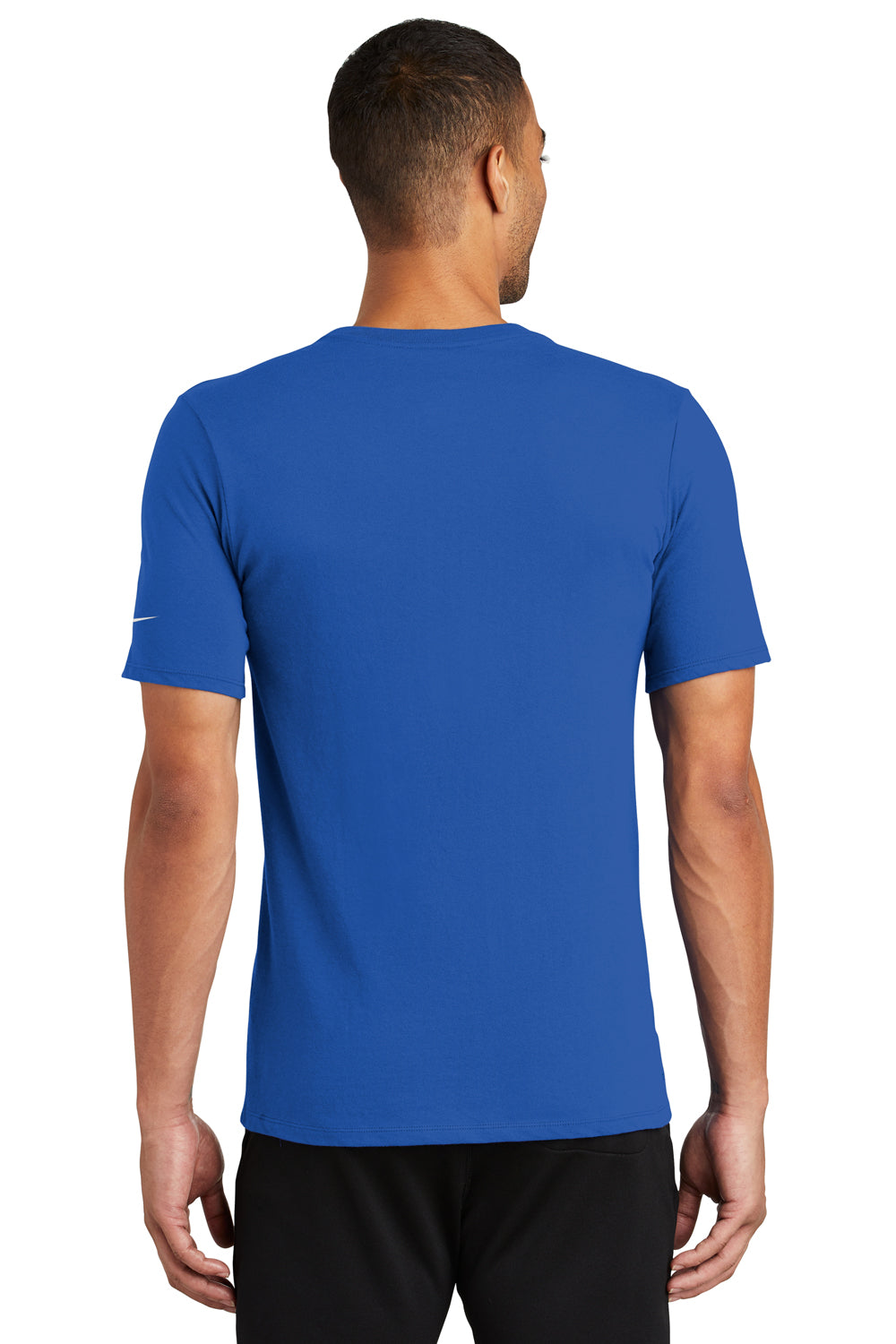 Nike NKBQ5231 Mens Dri-Fit Moisture Wicking Short Sleeve Crewneck T-Shirt Rush Blue Model Back
