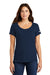 Nike NKBQ5234 Womens Dri-Fit Moisture Wicking Short Sleeve Scoop Neck T-Shirt College Navy Blue Model Front