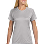 A4 Womens Performance Moisture Wicking Short Sleeve Crewneck T-Shirt - Silver Grey