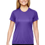 A4 Womens Performance Moisture Wicking Short Sleeve Crewneck T-Shirt - Purple